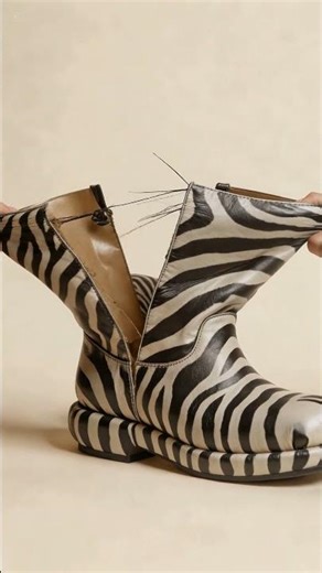 ASMR Stretching a Zebra Leather Boot 🦓👢 | Satisfying Sounds