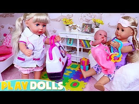 Baby Born Doctor Visit in the Dollhouse - PLAY DOLLS health routine