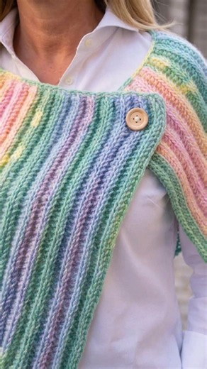 One rectangle and 1 ball of yarn: the fastest crochet PONCHO