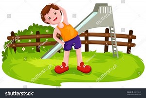 Illustration Cartoon Boy Exercise Park Stock Vector (Royalty Free) 53281243 | Shutterstock