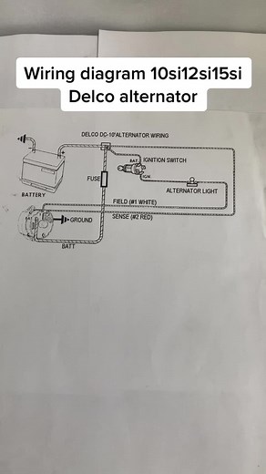 Delco 10SI, 12SI, 15SI Alternator Wiring Diagram