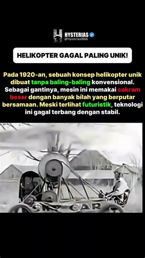 Helikopter Aneh 1920-an! Desain Tanpa Baling-Baling Ini Nyaris Mustahil Tapi Pernah Dicoba