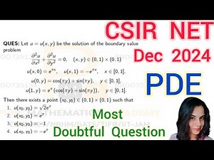 CSIR NET Dec 2024 Mathematics PDE Part C Solution | PDE Csir Net Dec 2024 Math Q.Id 704174 Solution