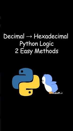 2 Ways to Convert Decimal to Hexadecimal in Python | Loop & f-string #coding #python