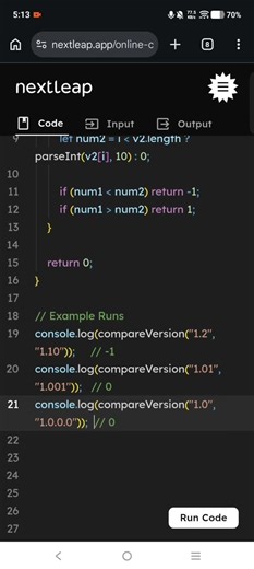 Compare Version Numbers | JavaScript Solution | LeetCode Interview Question Explained