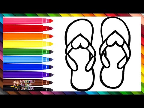Dessiner Et Colorier Des Tongs 🩴❤️🏖️🌈 Dessins Pour Enfants