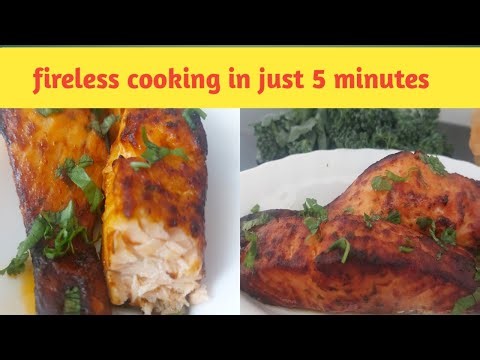Fireless cooking recipes|easy salmon fish recipe in 5 minutes