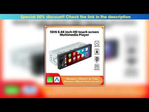 Top 1Din Wireless CarPlay Android AUTO HD touch screen Universal 6.86'' Car Radio FM Stereo MP5 mul