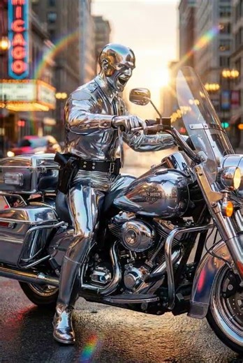 T-1000's Day Off! 🏍️🏙️ | Terminator on a Harley-Davidson