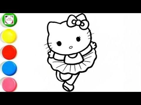 Cute Hello kitty Ballet Dance Drawing🎀🩰Drawing, Painting & Coloring For Kids and Toddlers_ Child Art