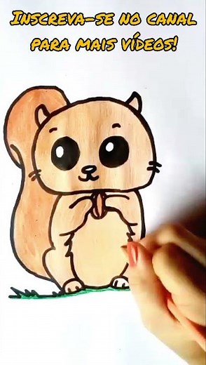 Como desenhar um ESQUILO Kawaii | How to draw a Kawaii SQUIRREL #shorts