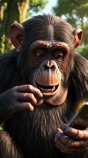 Even monkeys are addicted to phones now 😂📱🐒 #ai #wildlife #adventure