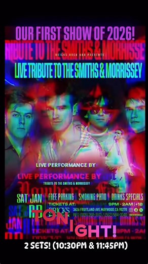 Bricks Rock Bar | Nowhere Fast Moz & Smiths Tribute Band