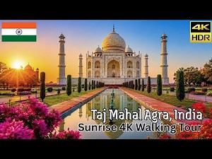 Taj Mahal. Agra, India 🇮🇳 Full 6AM Sunrise Walking Tour in 4K
