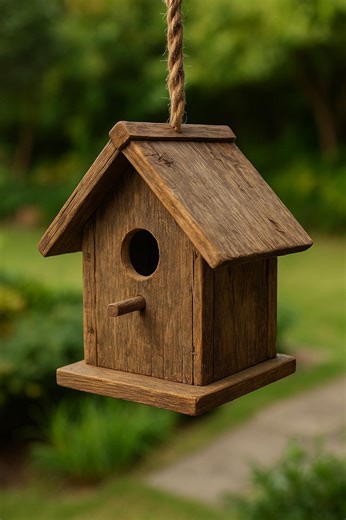 Handmade Rustic Wooden Birdhouse