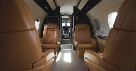 Intérieur d'un jet privé de luxe