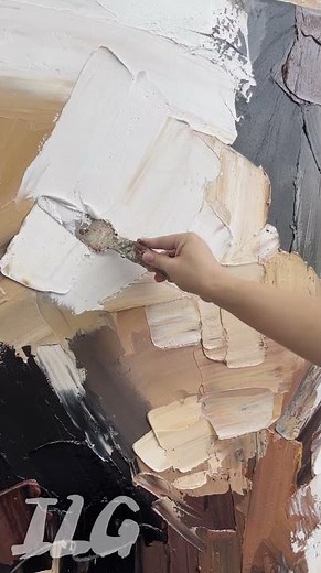 Palette Knife Abstract Oil Painting Process | Handmade Textured Wall Art