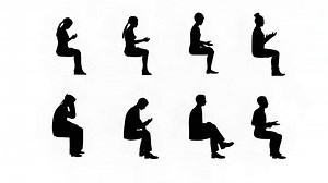 Download Silhouette Group of People Sitting in Side View on White Background for Creating Scenes 2D Animation for free