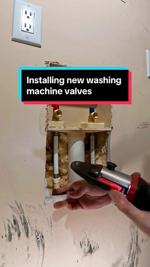 Installing new washing machine shut off valves 🚰💦 #plumbing #plumber #asmr #DIY #foryou