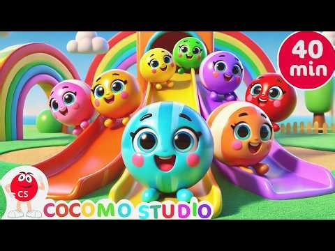 Color Slides Song 🌈🛝 | 40 Minutes Fun Learning Songs & Preschool Adventure for Kids