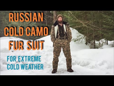 Russian Cold Camo Fur Suit Extreme Cold Weather