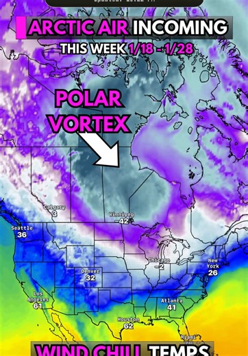 🥶 On top this weeks Winter Storm, the POLAR VORTEX looks primed to BULLDOZE into the US over the next two weeks, allowing frigid Arctic air to lock in. 🌡️ Temperatures continue to trend LOWER with each new model run, with many areas heading into the teens, single digits, and even below zero with no end in sight. ➡️This week will be cold, but the coldest air arrives next weekend, when dangerous wind chills could plunge into the -20F to -30F range in spots. LOCK IN, my brotheren🔒It’s about to g