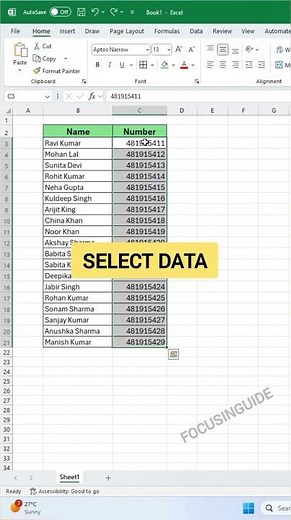 How to Put Hyphen Between Numbers in Excel | Step by Step Easy Tutorial #focusinguide #shorts