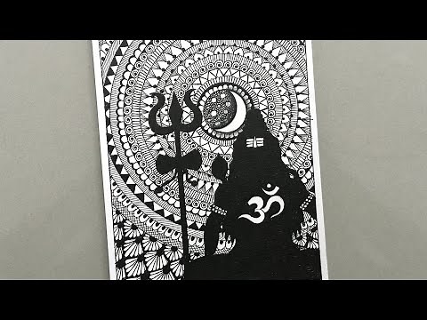 How to draw Mahadev mandala drawing | Lord shiva mandala art easy and step by step