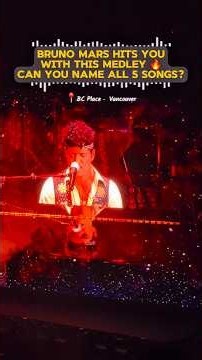 Bruno Mars' The Romantic Tour 🎶 Can you name all 5 songs in this medley? 🔥 #BrunoMars