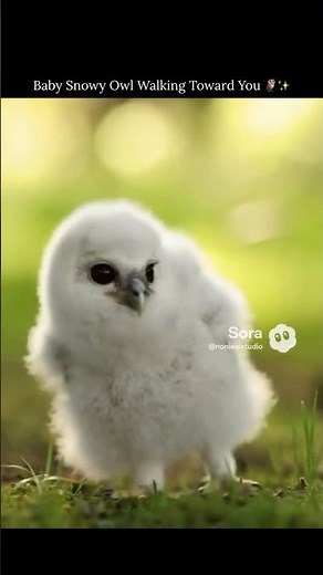 Baby Snowy Owl Walking Toward You 🦉✨