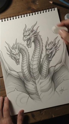How i drew King ghidorah step by step #quicktips #shortvideo #shortvideo