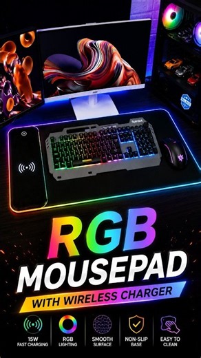 RGB Gaming Mouse Pad with Wireless Charger