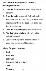 How to draw the exploded view of a housing structure:Draw the... | Filo