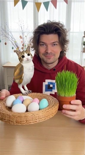 Fixai and Meow are getting ready for Easter 🐰🥚