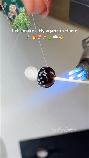 Just glass, flame, and a little patience 🪄🍄🔥🐞🍁🍯💛🍂#lampwork #handcrafted #glassart