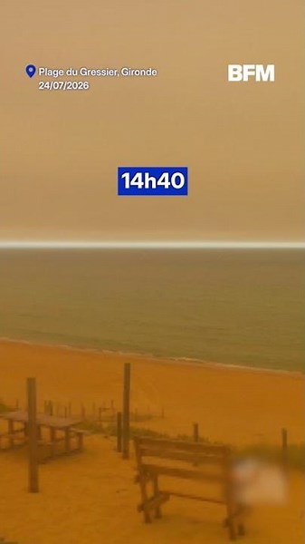 Incendie en Gironde: les images du ciel qui devient orange