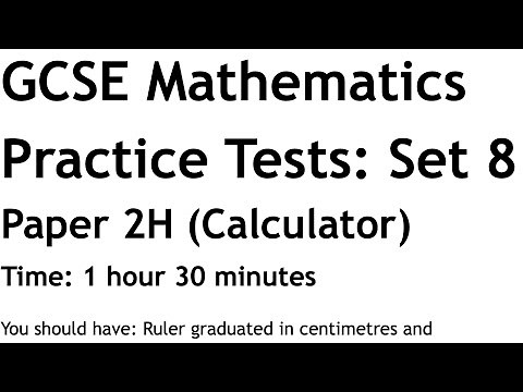 Practice Set 8 Paper 2H (calculator) walkthrough