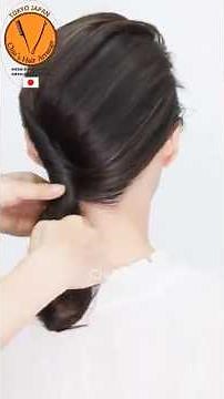 【1分完成 サイドお団子】黒髪ロング髪型 片側寄せで大人可愛く耳下お団子ヘアアレンジ