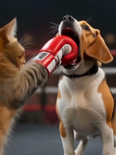 Cat vs Dog Boxing Match 🥊🐱🐶 | Who Wins? (Funny Knockout!) #trending #cat #short#funny#dog #viral