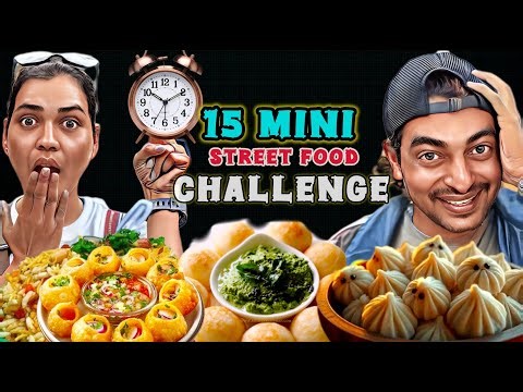 15 MINI CHALLENGE MAIN KYA KYA KHYA 🤔|| STREET FOOD CHALLENGE || MDLIFE88