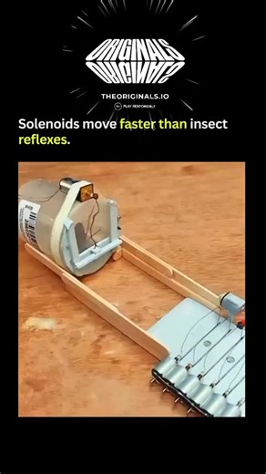 Explorer on Instagram: "This robot was built to punish a specific victim. A homemade sensor rig waits for movement. The device sits quietly on a wooden table with popsicle stick rails guiding the path. Suddenly a large cockroach runs straight into the corridor. It triggers a motion sensor hidden inside the white housing. A servo motor instantly activates and drops a plastic gate to pin the insect in place. A red LED lights up on the breadboard to confirm the capture. Then the logic board trigger