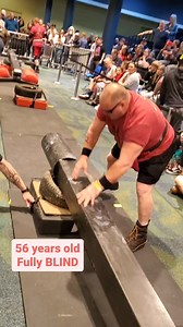 INCREDIBLE & INSPIRING 👊🏽 56 years old Jeffrey Shields is fully #BLIND & mostly deaf. Yet here he is competing in the "Empire Classic Strongman" 💪🔥 His best friend is in the white long-sleeved shirt and is guiding him along since Jeffrey is familiar with his voice. ❤️ #Strongman #Inspiration #OldManStrong #NoExcuses #Strength #AdaptAndOvercome | Strongman Corporation
