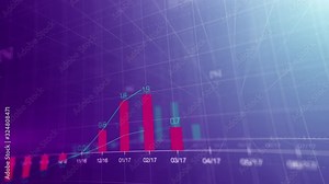 Financial graph showing statistics, prices falling, stock market crash, crisis, inflation rate. Electronic chart with stock market fluctuations abstract concept.