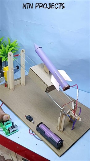 New 🔥 Missile Launching Machine 🚀🔌 #schoolproject #experiment #hacks #simple #ideas #new #diy