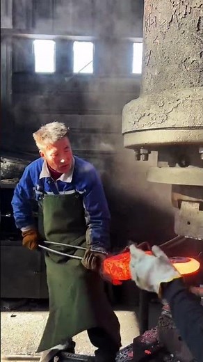 Extreme Hot Metal Forming Process #HydraulicPress #MetalShaping #IndustrialForging #Engineering