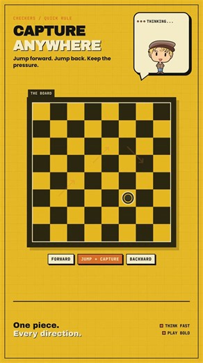 Pool Checkers - Addictive 8x8 Board Game Variant With Flying Kings