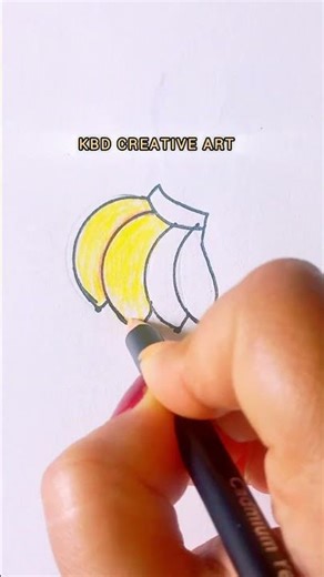 Easy Banana Drawing Tutorial #easydrawing #banana #drawing #tutorial #shorts #kbdcreativeart