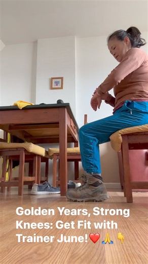 2.6K views · 34 reactions | Knee-sy Does It: Chair Exercises for Senior Strength!-#asktrainerjune #Kneehealth#sixtyfit #lowerbodyexercise | Trainer June | Facebook