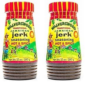 Walkerswood Traditional Jamaican Jerk Seasoning,Hot & Spicy,10 oz,(Pack of 2)