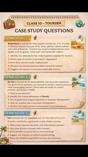 🚨#class10 Tourism Case Study Questions 2026 | Most Expected Boards Q&A 🌍💯#viral #shorts #cbse2026